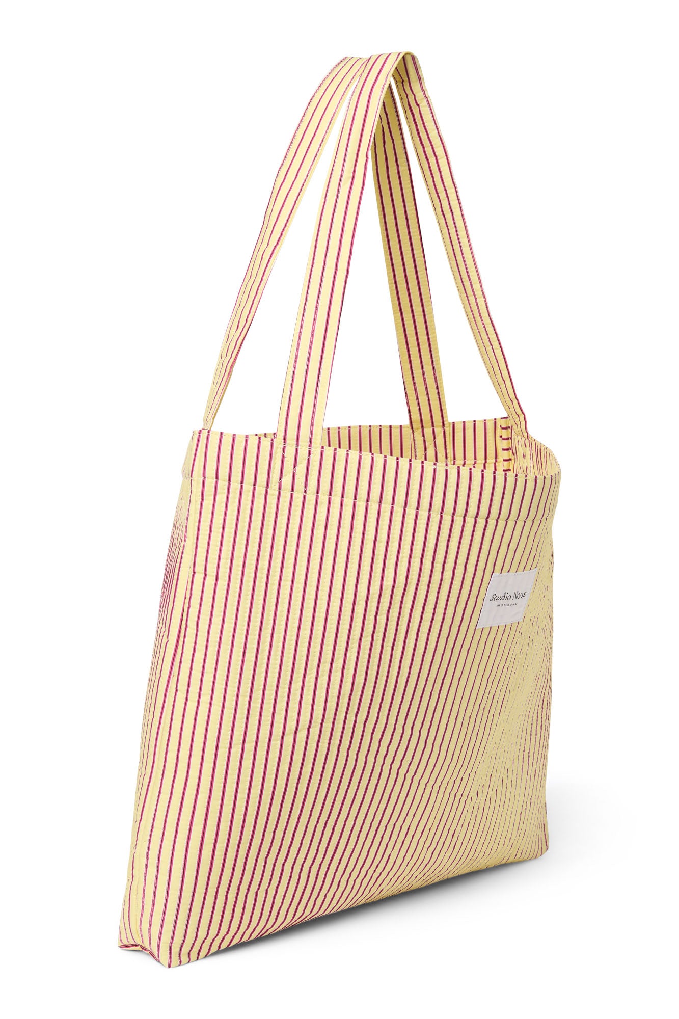 Butter Yellow Striped Poplin Mom-Bag