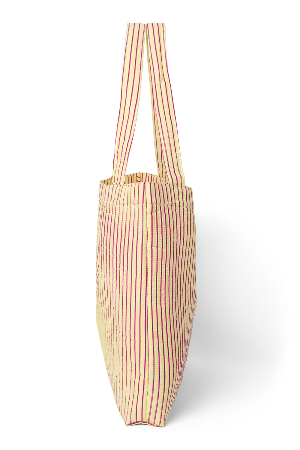 Butter Yellow Striped Poplin Mom-Bag