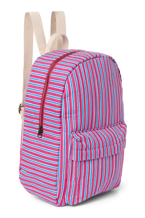 Poplin Midi Backpack | Raspberry Striped