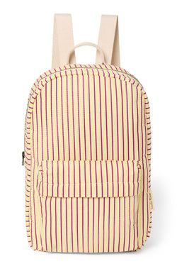 Butter Yellow Striped Poplin Midi-Rucksack