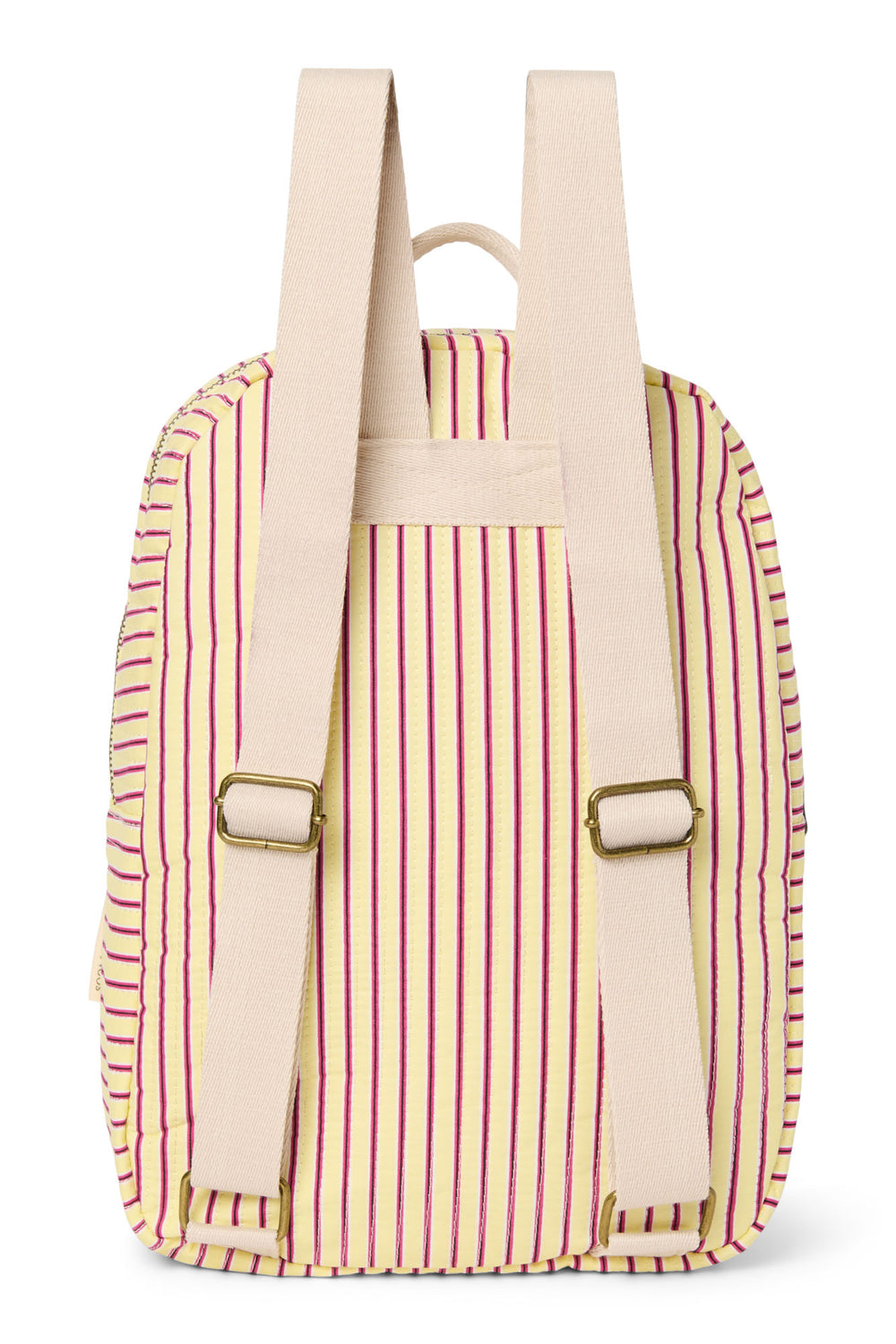 Butter Yellow Striped Poplin Midi-Rucksack