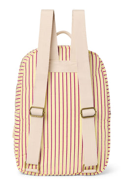 Butter Yellow Striped Poplin Midi-Rucksack