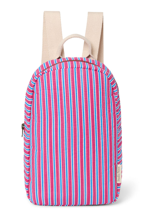 Poplin Striped Mini Sac à dos | Rose