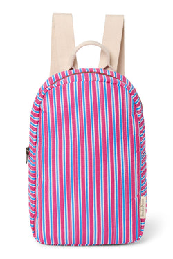 Poplin Striped Mini Backpack | Raspberry