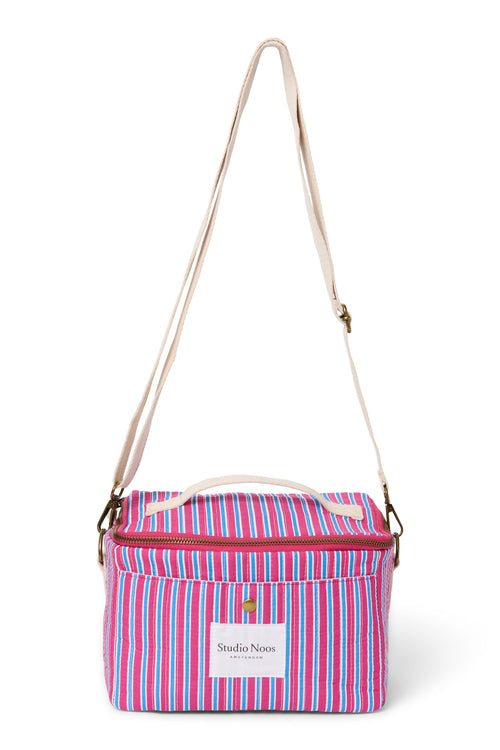 Poplin Cooler Bag | Raspberry Striped