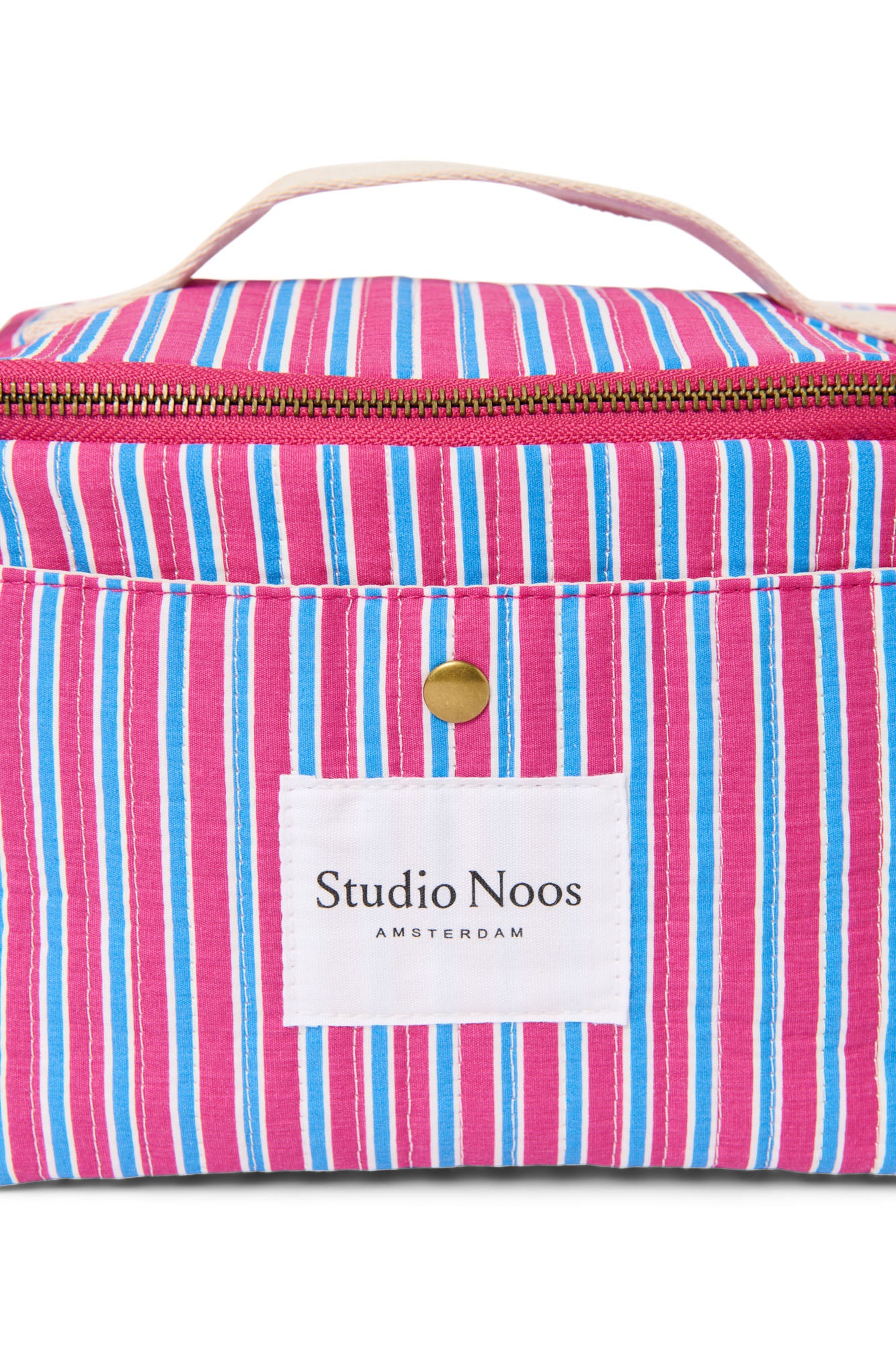 Poplin Striped Cooler Bag | Raspberry