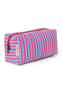 Poplin Striped Pouch | Raspberry