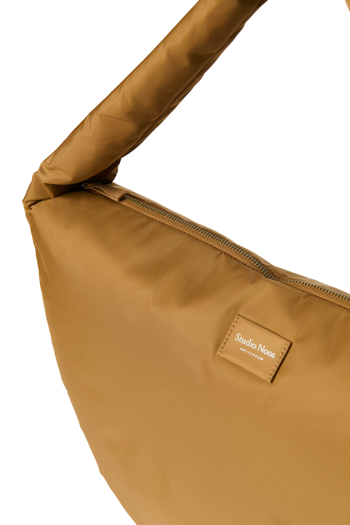 Technical Puffy Cross Body Bag | Brown