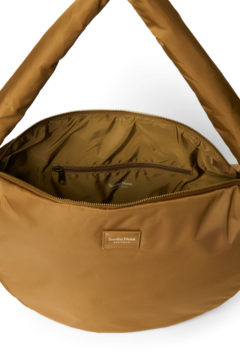 Technical Puffy Cross Body Bag | Brown