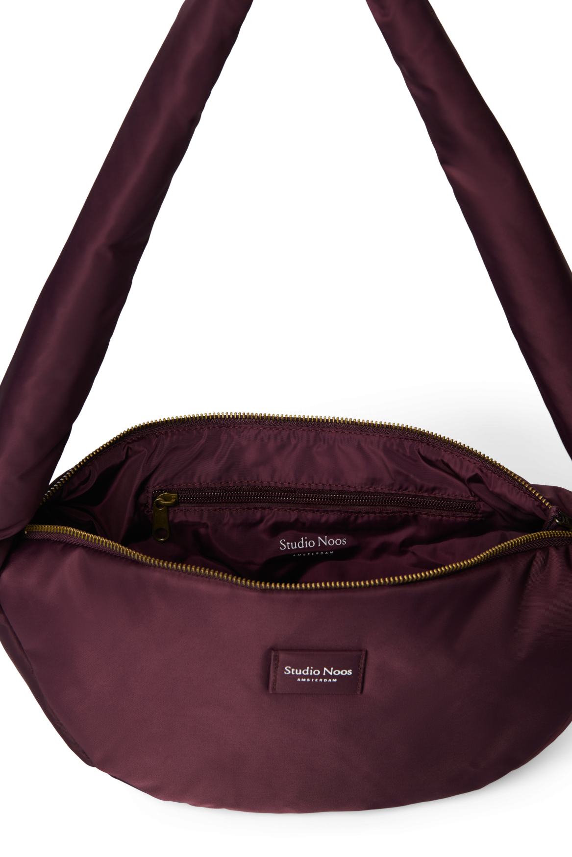 Technical Puffy Mini Cross Body Bag | Burgundy