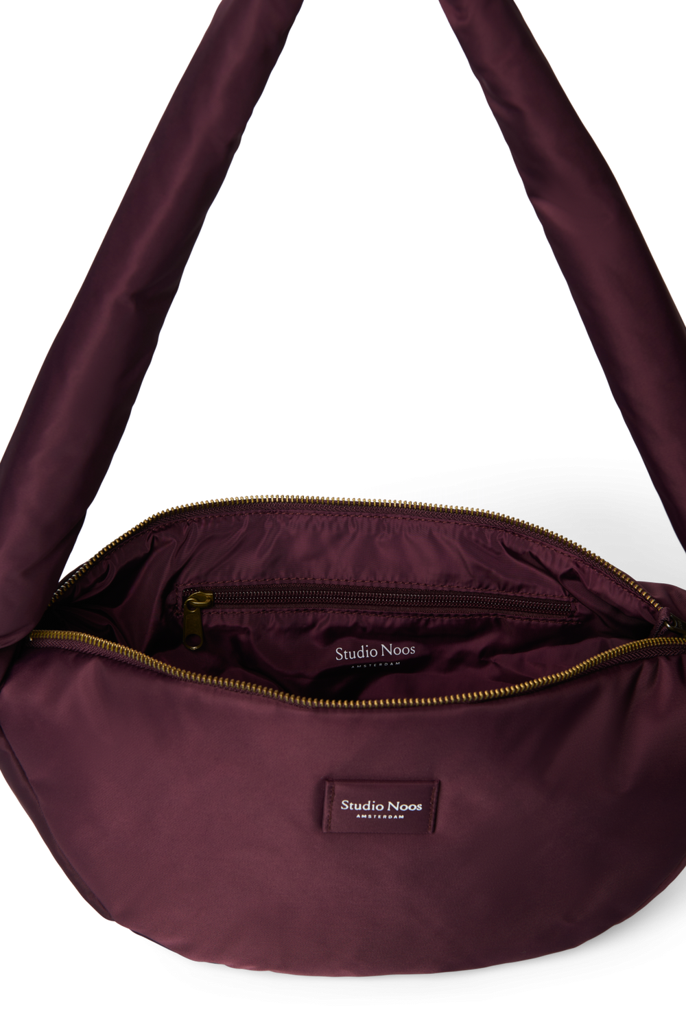 Technical Puffy Mini Cross Body Bag | Burgundy