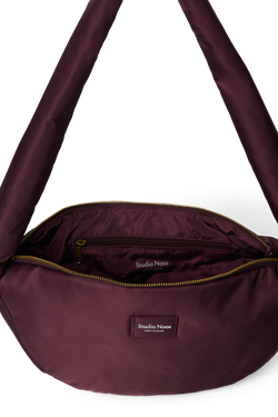 Technical Puffy Mini Cross Body Bag | Burgundy