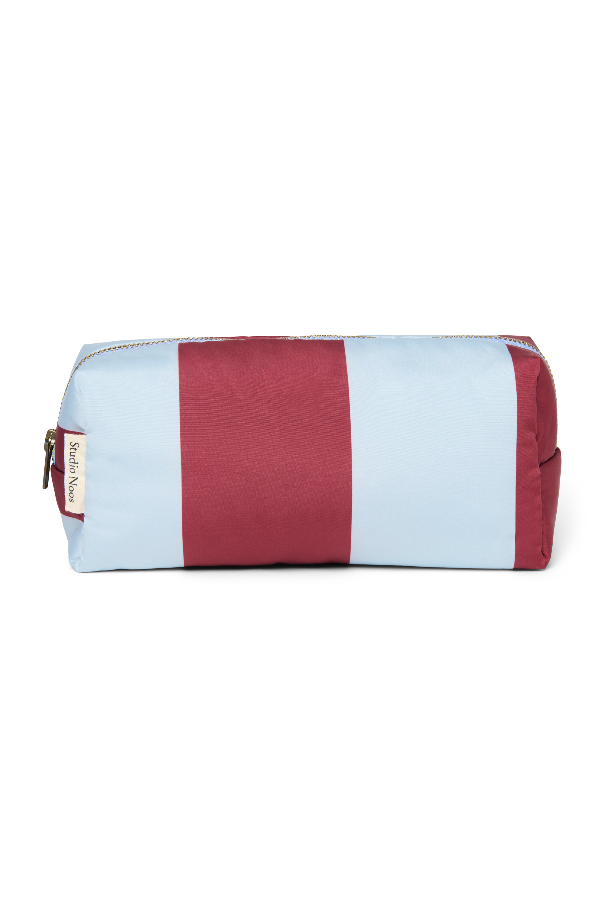 Bold Stripe Pouch | Bordeaux/Light Blue