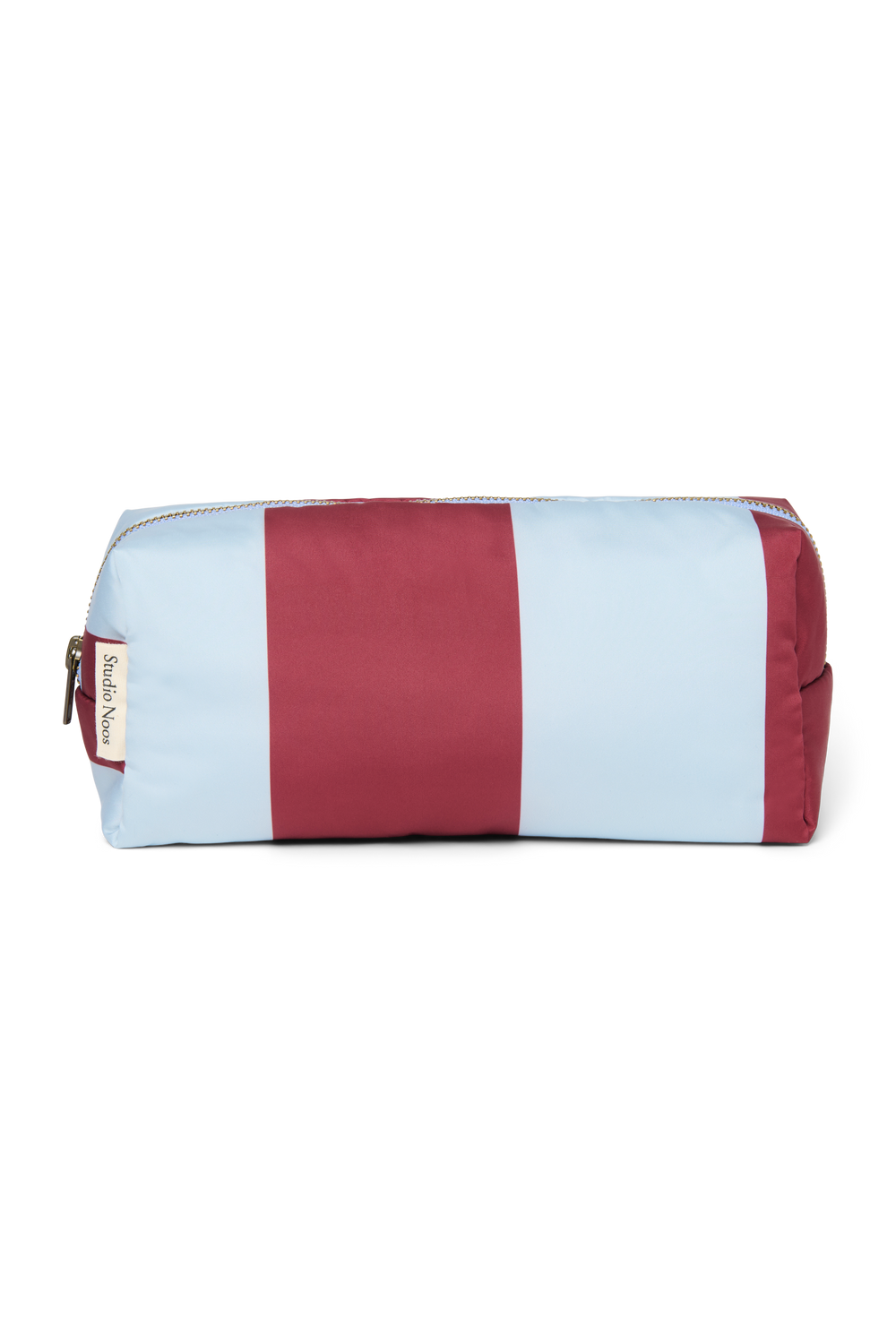 Bold Stripe Pouch | Bordeaux/Light Blue