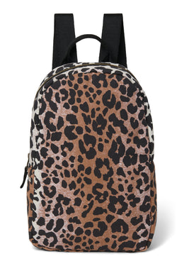 Soft Cotton Mini Backpack | Hazel Leopard