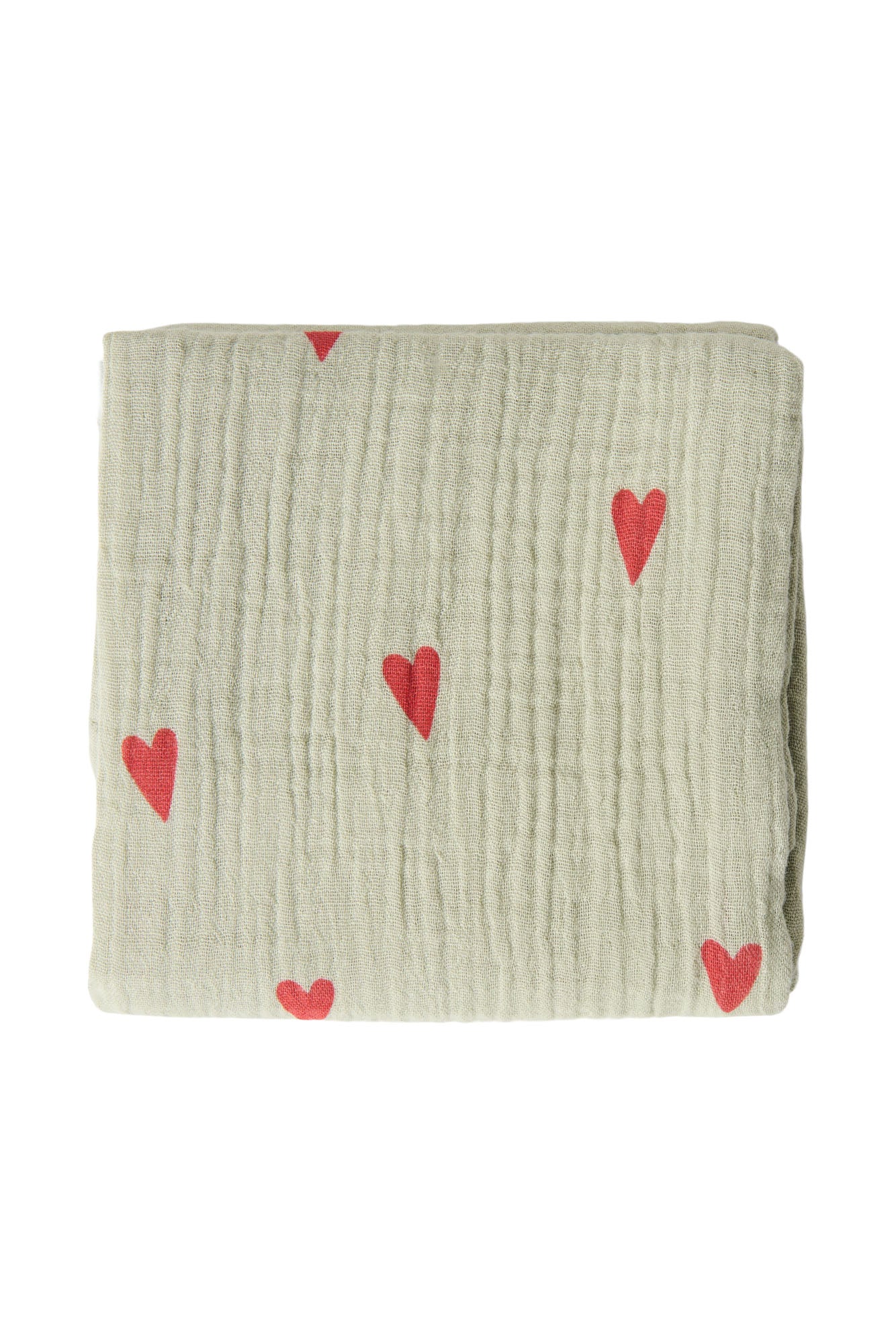 Swaddle Print Medium | Green Hearts