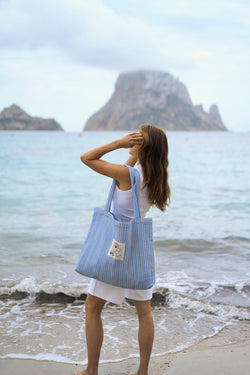 Cotton Mom Bag | Blue