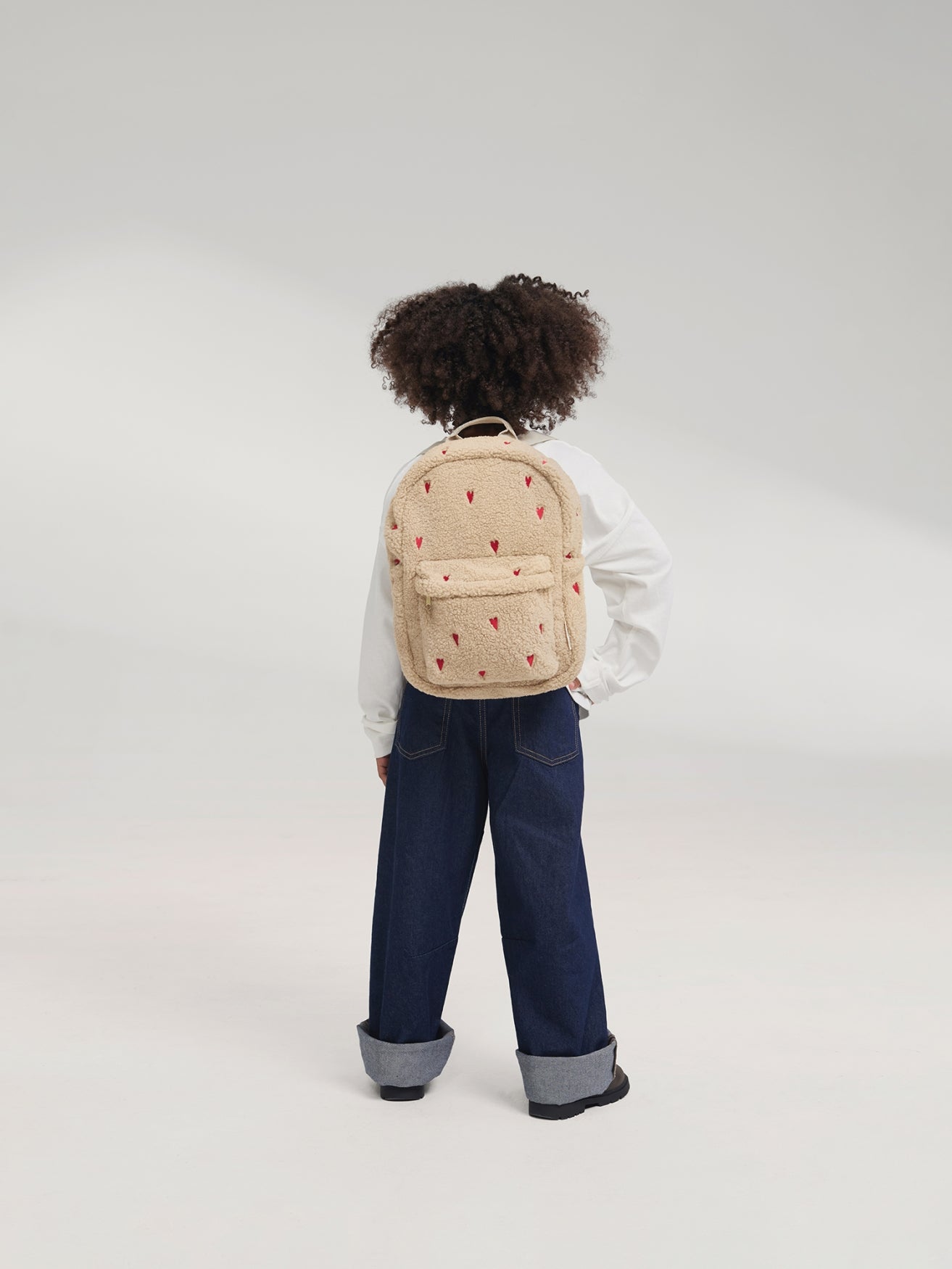 Teddy Midi Backpack | Ecru Hearts