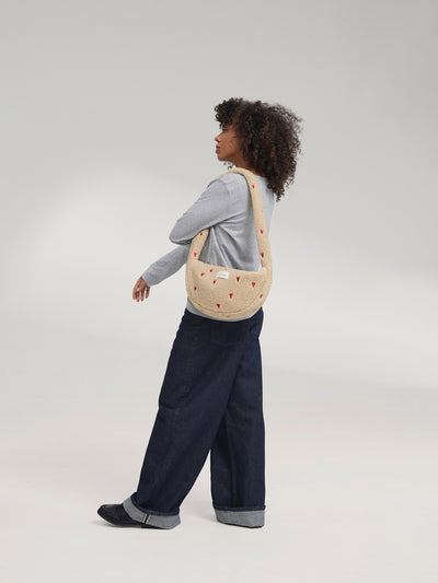 Teddy Mini Cross Body Bag | Ecru Hearts