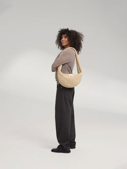 Ecru Teddy Mini Crossbody Tas