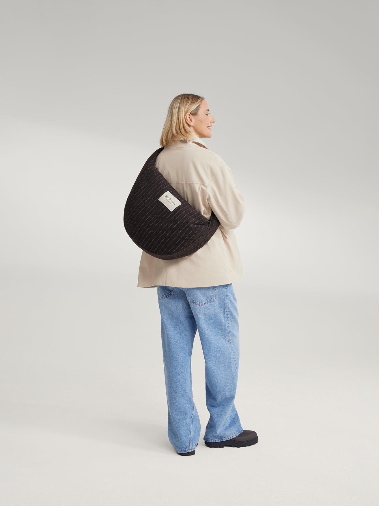 Flanelle craie Cross Body Bag | Brun
