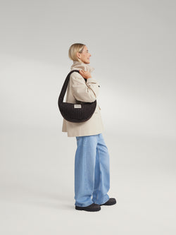 Flanelle craie Mini Cross Body Bag | Brun