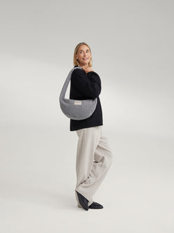Flanelle craie Mini Cross Body Bag | Gris