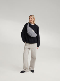 Flanelle craie Mini Cross Body Bag | Gris