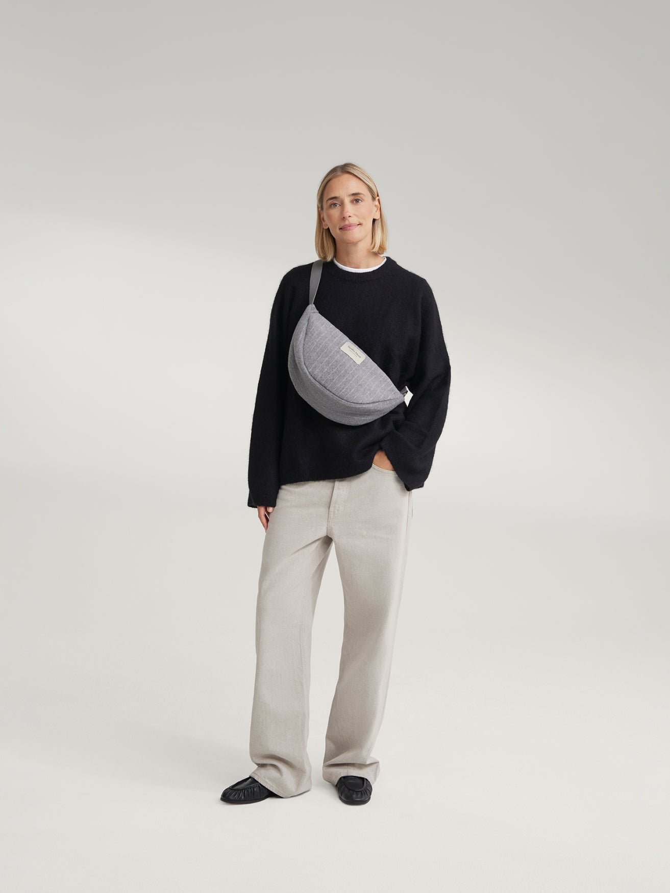 Flanelle craie Fanny Pack | Gris