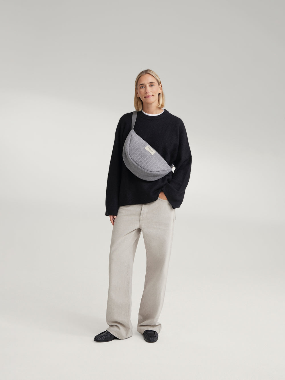 Flanelle craie Fanny Pack | Gris