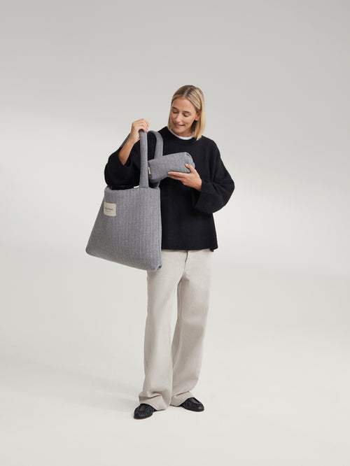 Flanelle craie Pouch | Gris