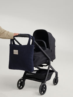 Flanelle craie Mom Bag | Bleu