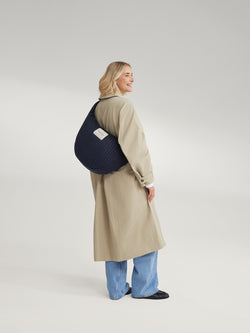 Flanelle craie Cross Body Bag | Bleu