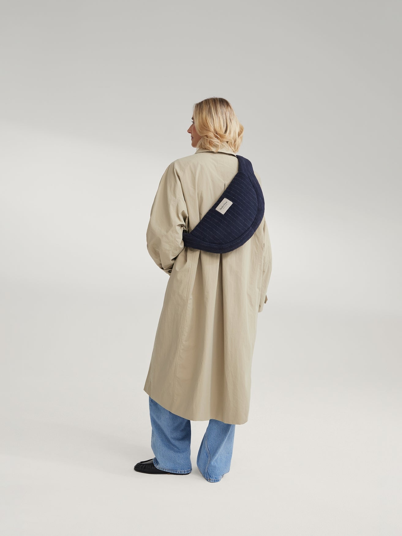 Flanelle craie Mini Cross Body Bag | Bleu