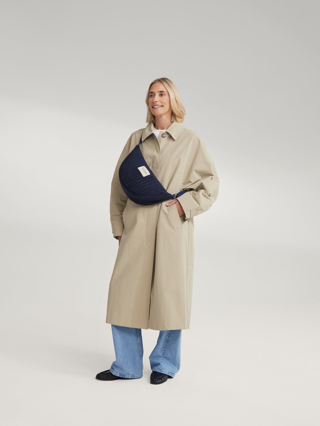 Flanelle craie Fanny Pack | Bleu