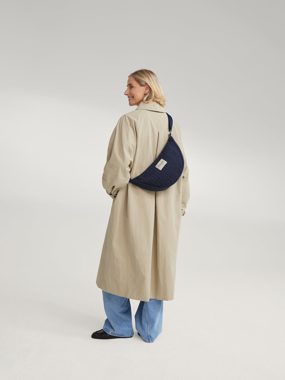 Flanelle craie Fanny Pack | Bleu
