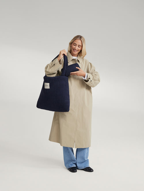 Flanelle craie Pouch | Bleu