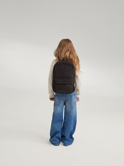 Flannel Chalkstripe Midi Backpack | Brown