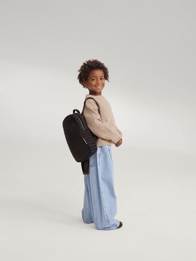 Flannel Chalkstripe Mini Backpack | Brown