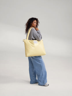 Vegan Leather Diaper Bag | Butter Yellow