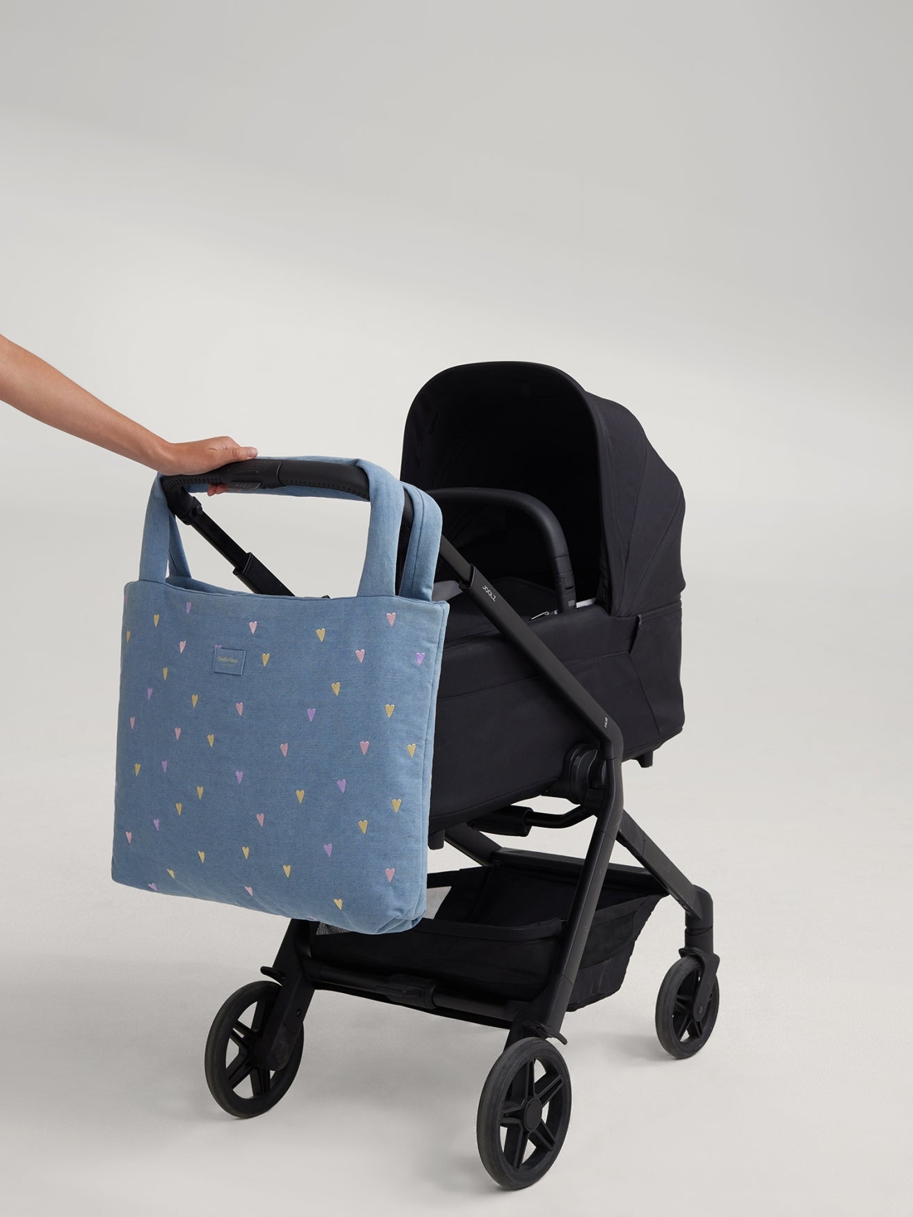 Denim Mom Bag | Lichtblauwe Hearts