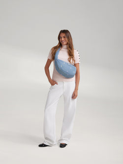 Denim Mini Cross Body Bag | Lichtblauwe Hartjes