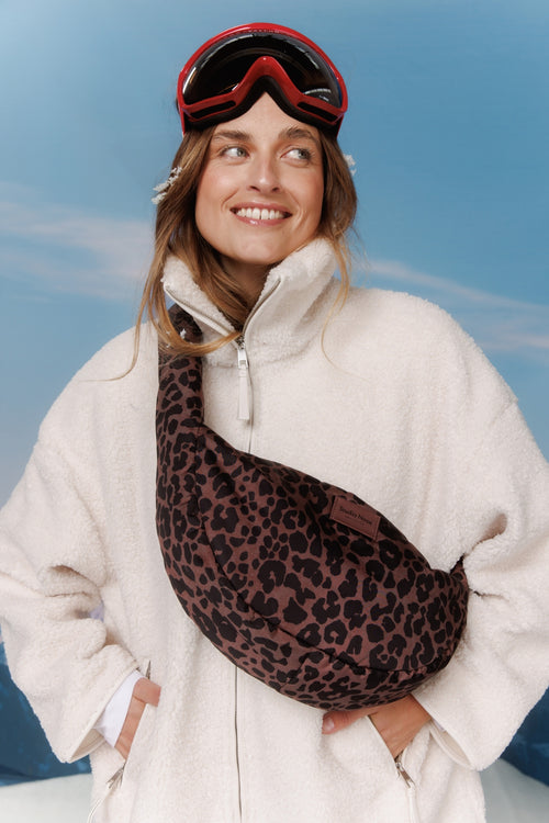 Puffy Mini Cross Body Bag | Red Leopard