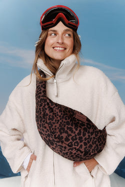 Puffy Mini Cross Body Bag | Red Leopard