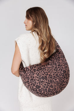 Puffy Cross Body Bag | Red Leopard