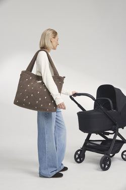 Teddy Diaper Bag | Brown Hearts