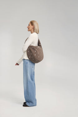 Teddy Cross Body Bag | Brown Hearts