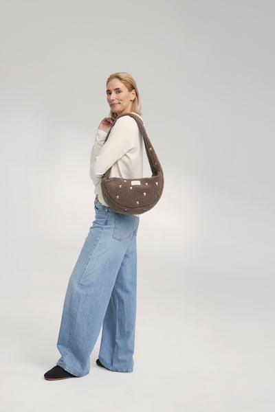 Teddy Mini Cross Body Bag | Brown Hearts