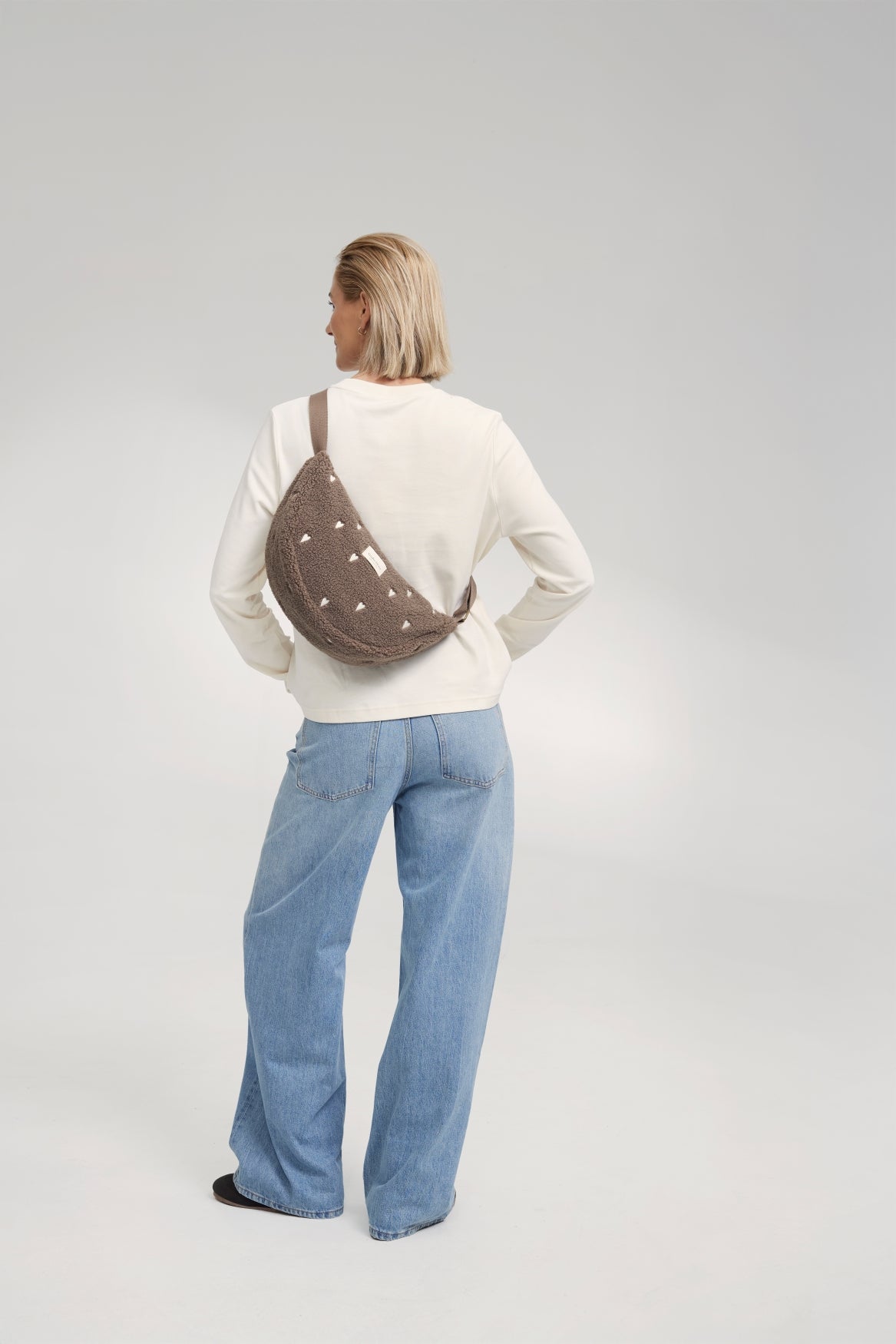 Teddy Adult Fanny Pack | Brown Hearts