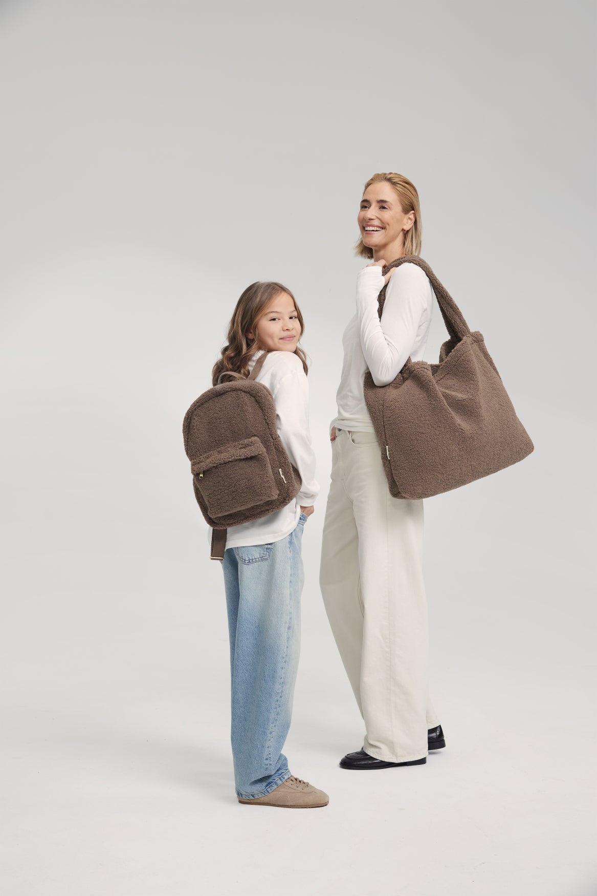 Teddy Midi Sac à dos Avec Poche Frontale | Brun